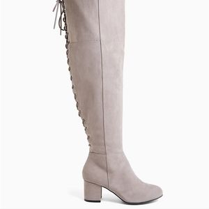 Torrid gray thigh high boots size 11 nwob